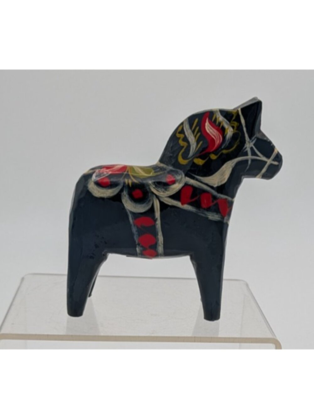 Vintage Swedish Dahla Horse Folk Art Hand Painted - Olsson Label figurine